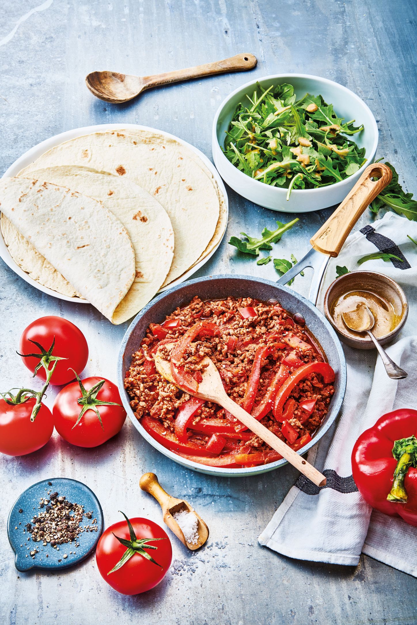 Fajitas de bœuf à la Mexicaine aliive